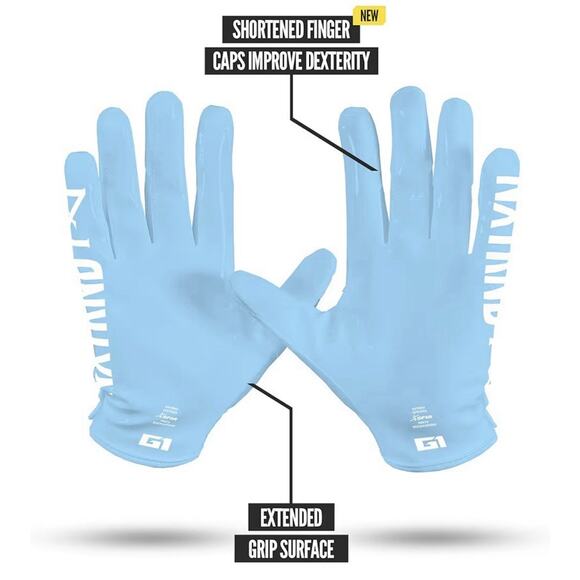 Nxtrnd G2 Pro Football Gloves Men’s Ultra Sticky Receiver Gloves XX-Large Blue - Picture 4 of 7